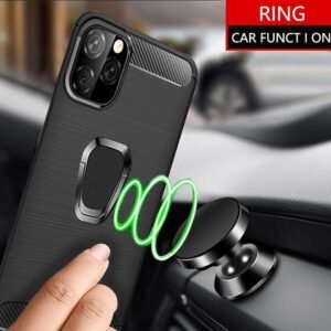 Carbon Fiber Case For iPhone Magnetic Ring Holder Cover For Samsung Note