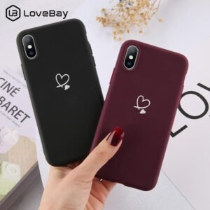 Lovebay Colorful Love Heart Case For iPhone Candy Color Phone Case Soft Back Cover