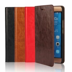 Luxury Flip Genuine Leather Case For iPhone Wallet Grid Pattern card Cover man