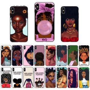 Personalized MELANIN POPPIN Black Girl Phone Case for iPhone